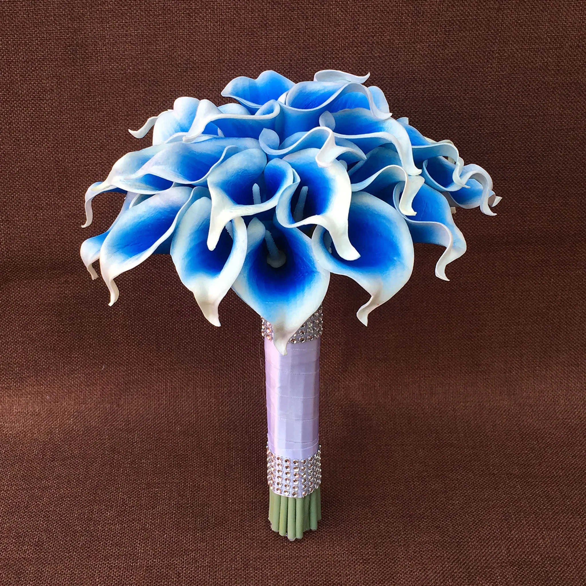 Picasso Blue Calla Lily Wedding Bouquets Boutonniere Corasage