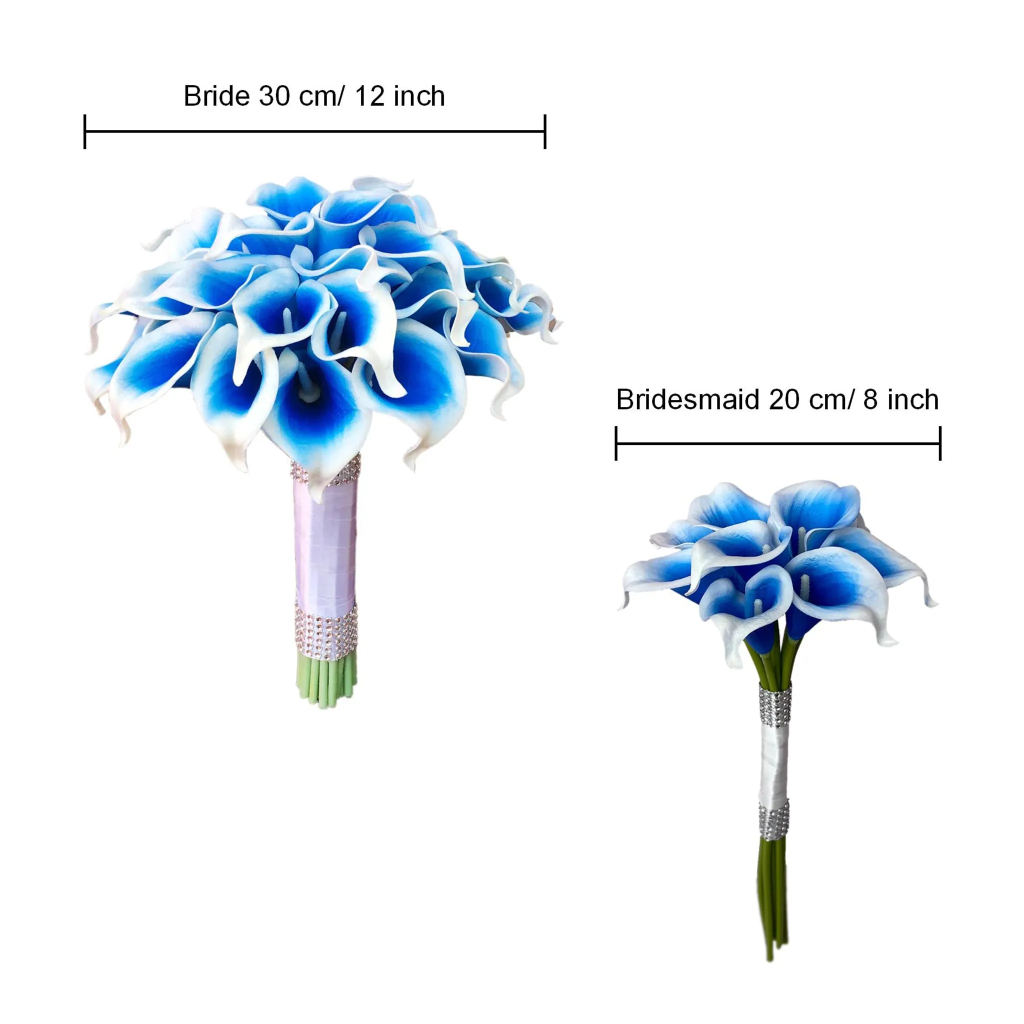 Picasso Blue Calla Lily Wedding Bouquets Boutonniere Corasage