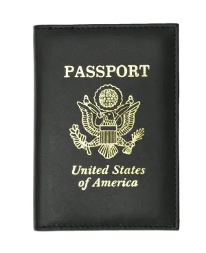 Premium Leather United States Passport Holder Card Holder Golden Print Emblem P 601 USA (C)