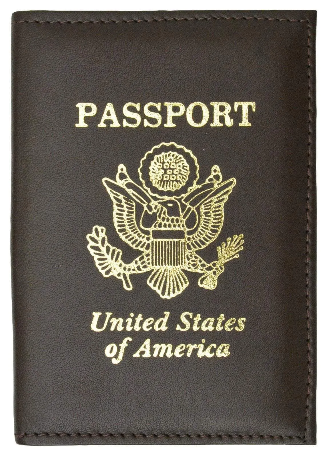 Premium Leather United States Passport Holder Card Holder Golden Print Emblem P 601 USA (C)