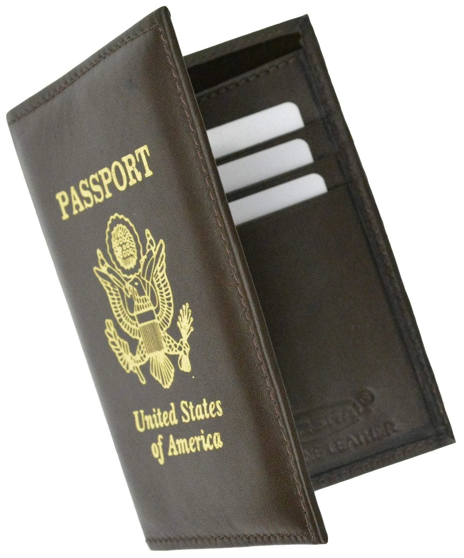 Premium Leather United States Passport Holder Card Holder Golden Print Emblem P 601 USA (C)