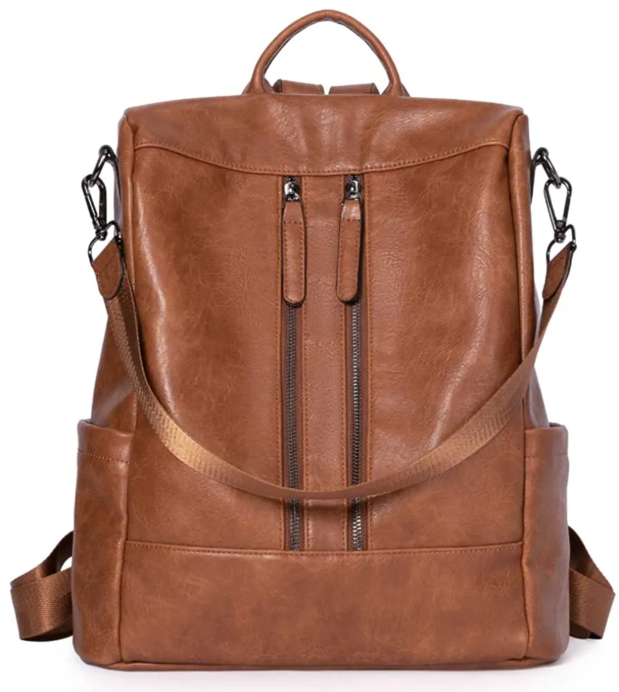 Purse Leather Coffee Anti-theft Travel Backpack