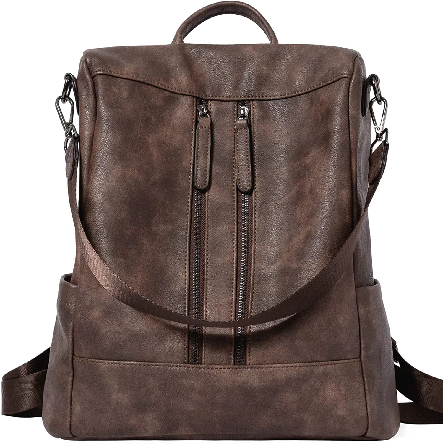 Purse Leather Coffee Anti-theft Travel Backpack