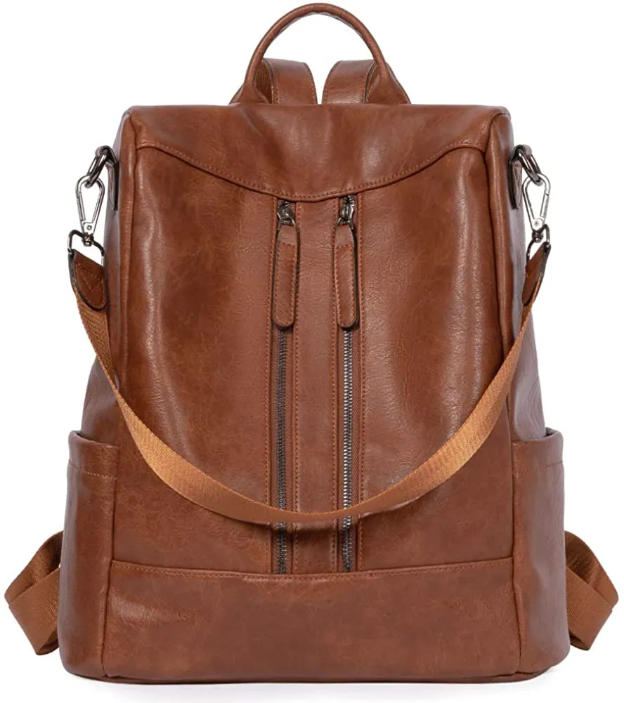 Purse Leather Coffee Anti-theft Travel Backpack