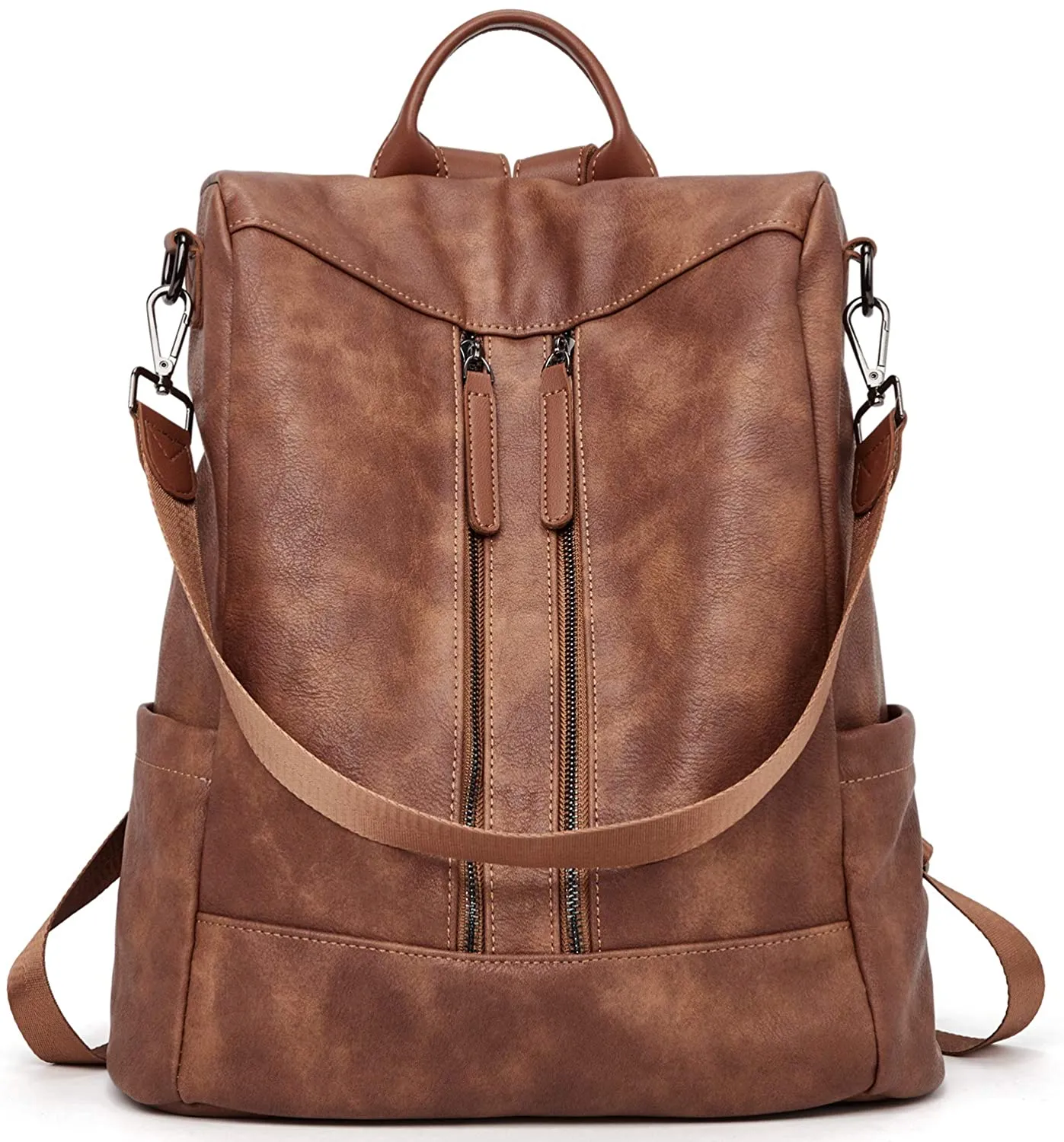 Purse Leather Coffee Anti-theft Travel Backpack