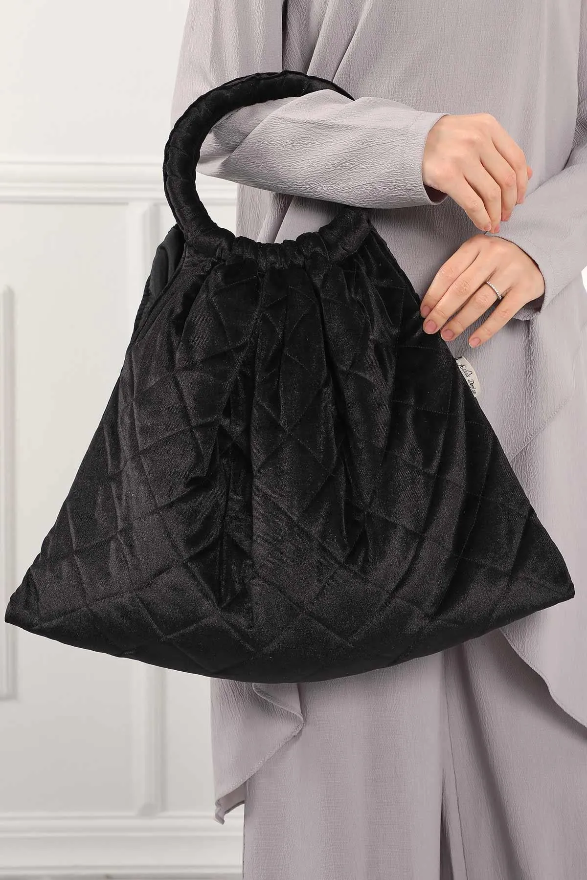 Quilted Velvet Stylish Hand Bag Casual Large Capacity Daily Travel Shopping Bag,C-31