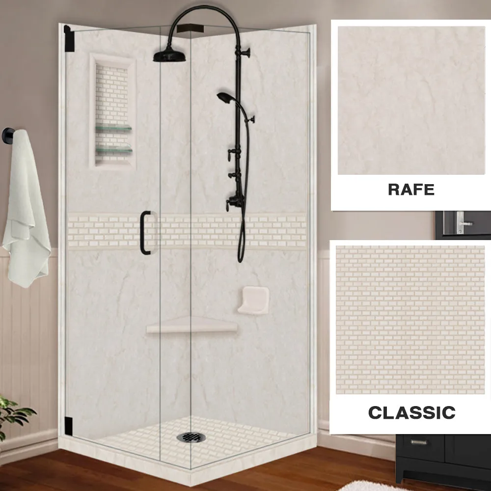 Rafe Marble Classic Corner Shower Enclosure Kit