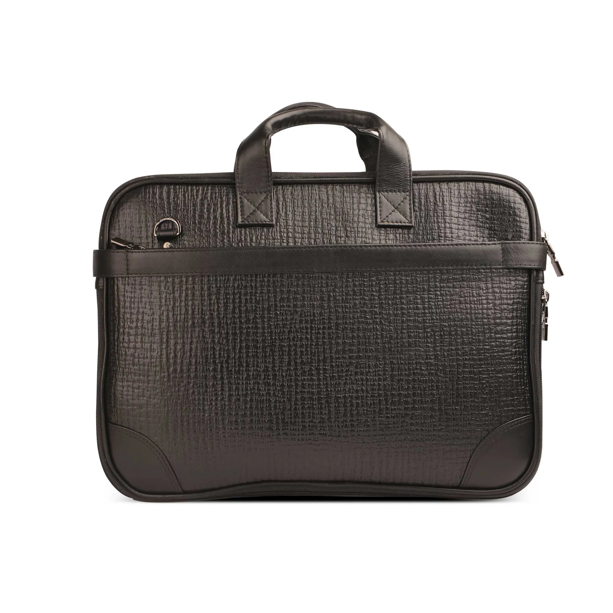 Ready to Ship Luxury Corporate Gift - Office Folio Bag  III | Luxury Corporate Gift | Genuine Leather Portfolio Bag | For Office Use | Colour - Criss cross Black