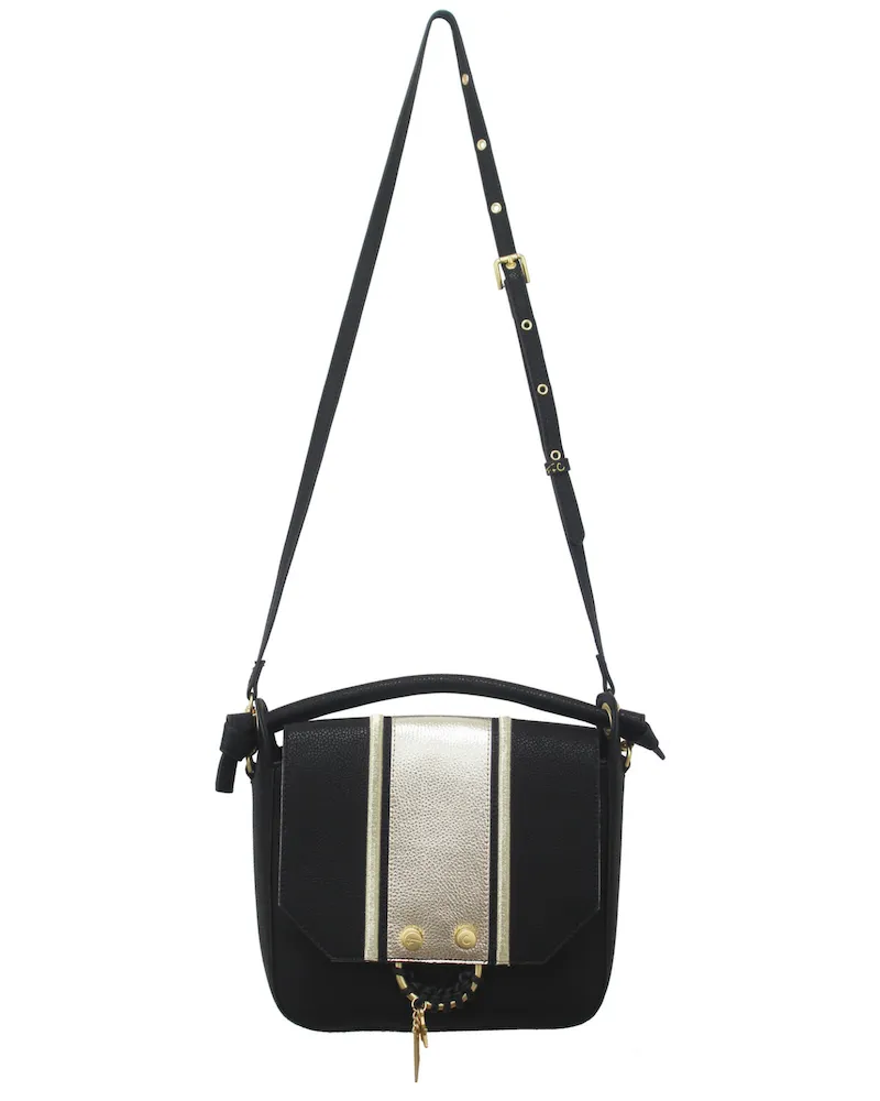 Reese Satchel in Black Stripe