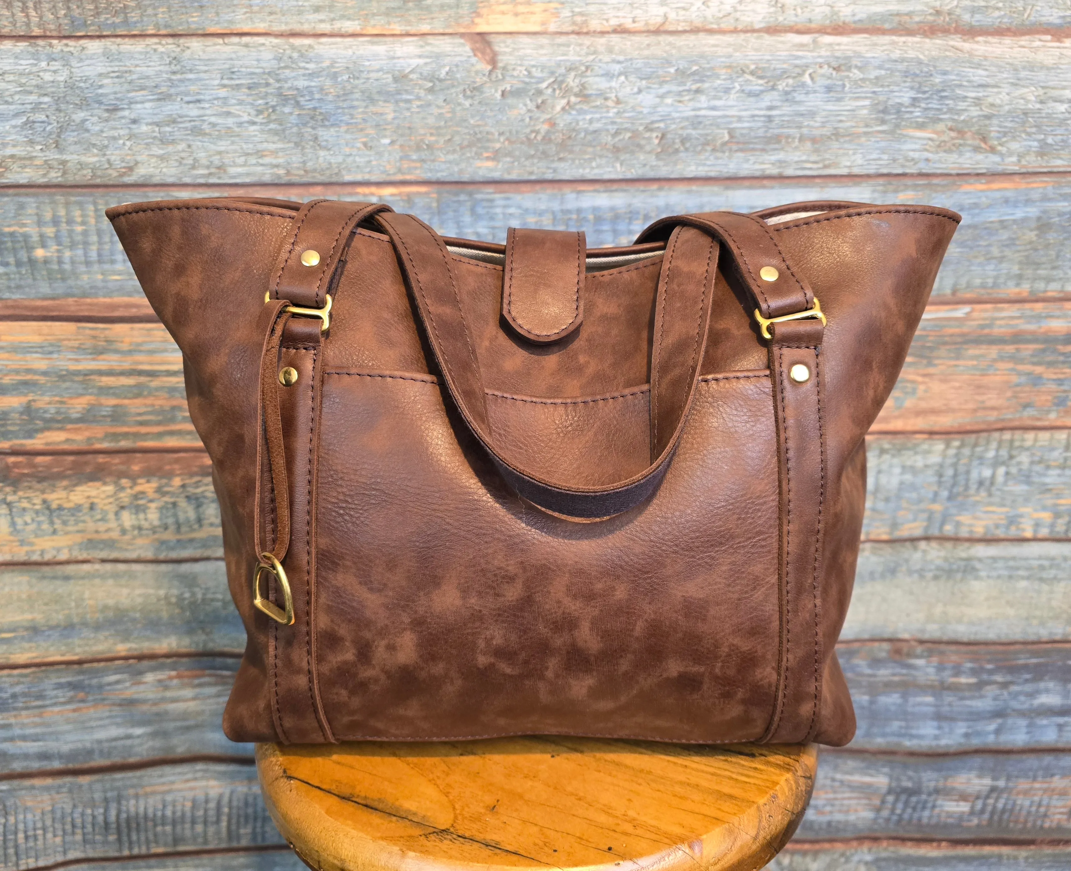 Retreat Clothing Handmade Leather Tote Bag