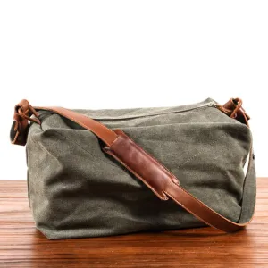 Retro Canvas Shoulder Messenger Bag, Japanese Style Crossbody Bag