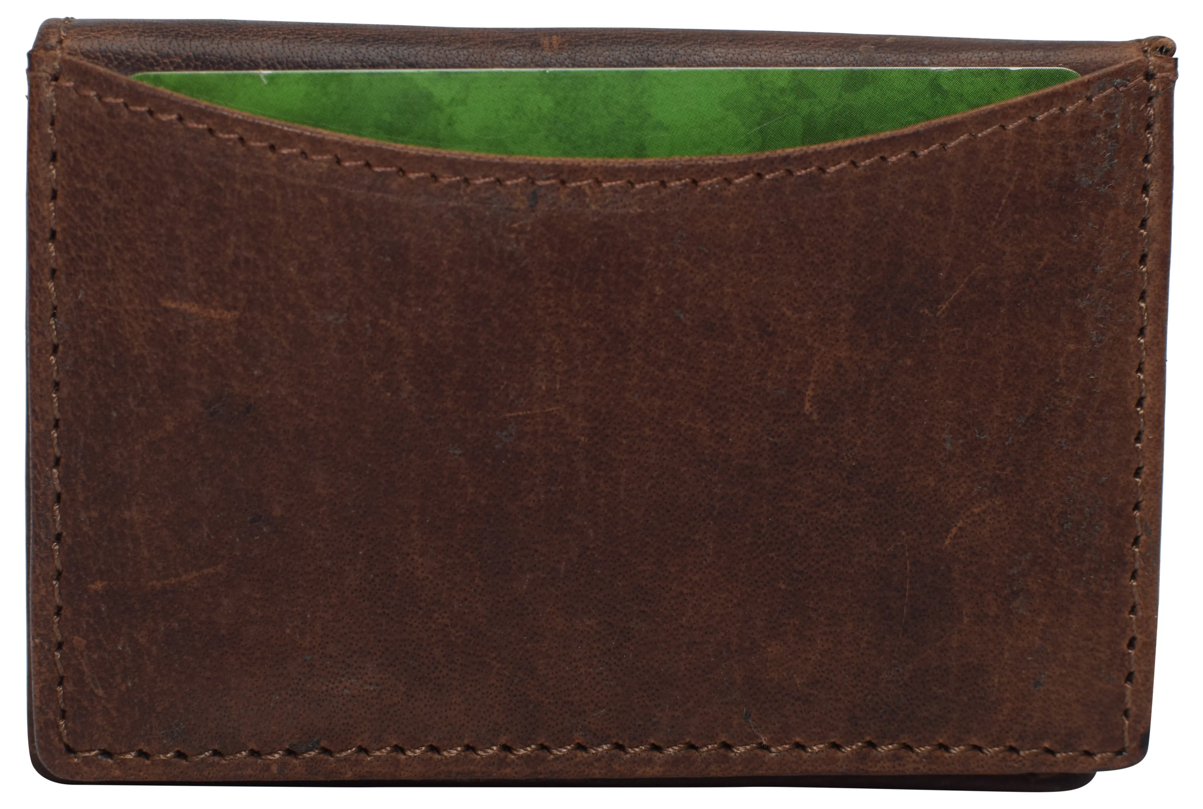 RFID Blocking Buffalo Leather Business Card Case Holder for Men & Women