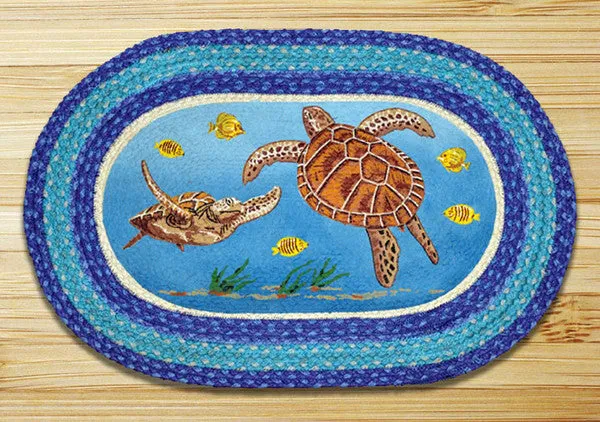 Sea Turtle Oval Patch Rug