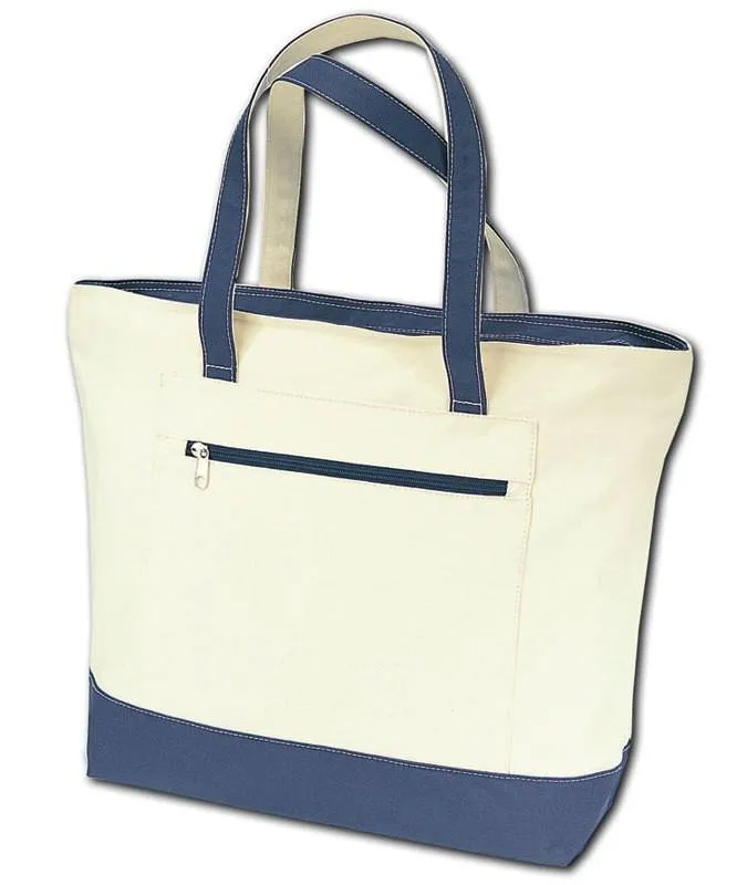 SET OF 24 HEAVY CANVAS ZIPPERED SHOPPING TOTE BAGS