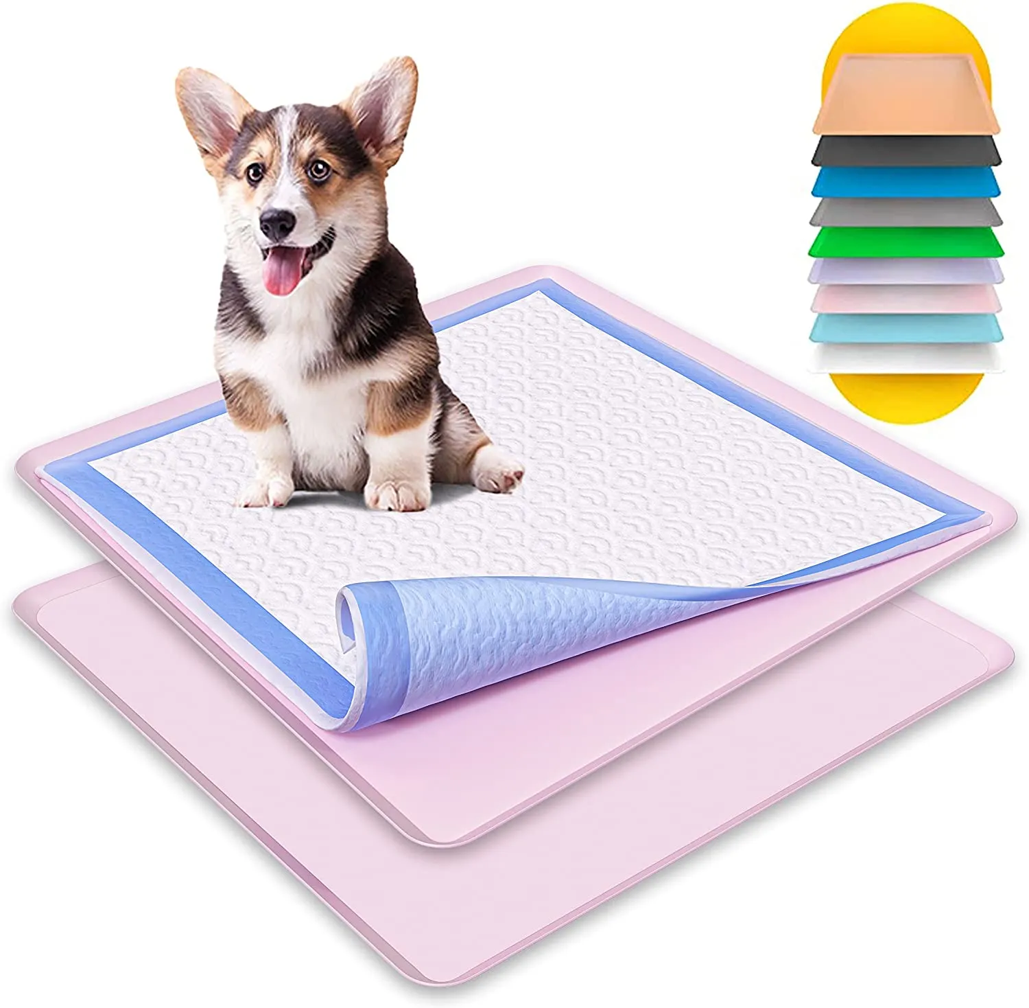 Skywin Puppy Pad Holder Tray - No Spill Pee Pad Holder for Dogs - Pee Pad Holder Works with Most Training Pads, Easy to Clean and Store