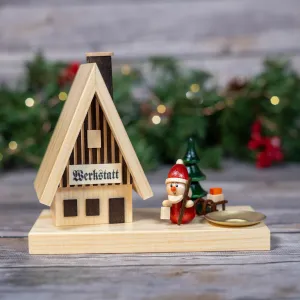 Smoker-Santa Smoker house  w/candle holder