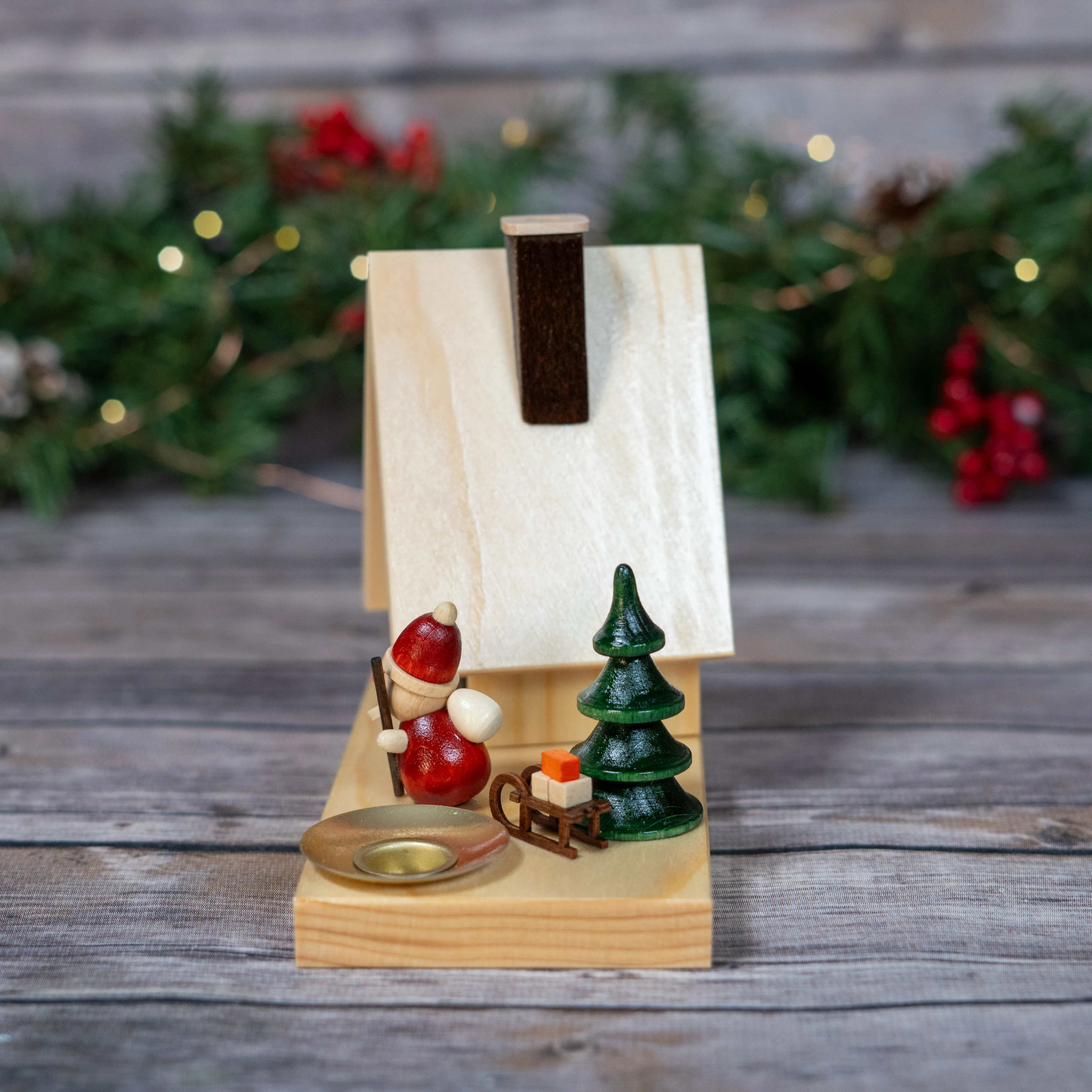 Smoker-Santa Smoker house  w/candle holder