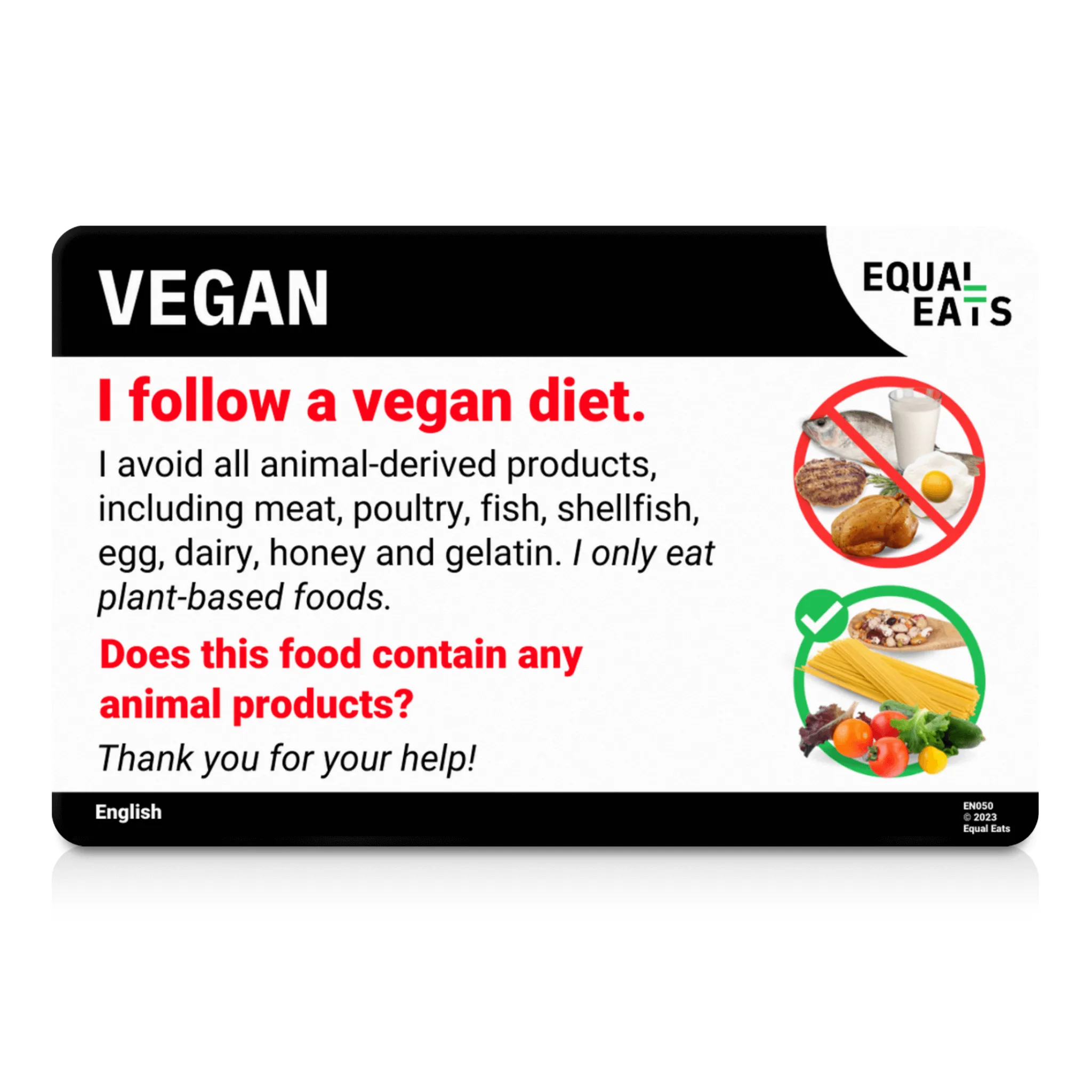 Spanish (Latin America) Vegan Card