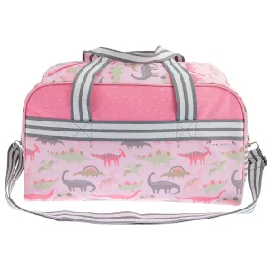 Stephen Joseph All Over Print Kid's Duffle Bag, Pink Dinosaurs