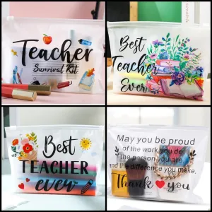 Teacher Gift Bag, Reusable Waterproof Gift pouch, Gift Card Holder, Teacher Pencil Case