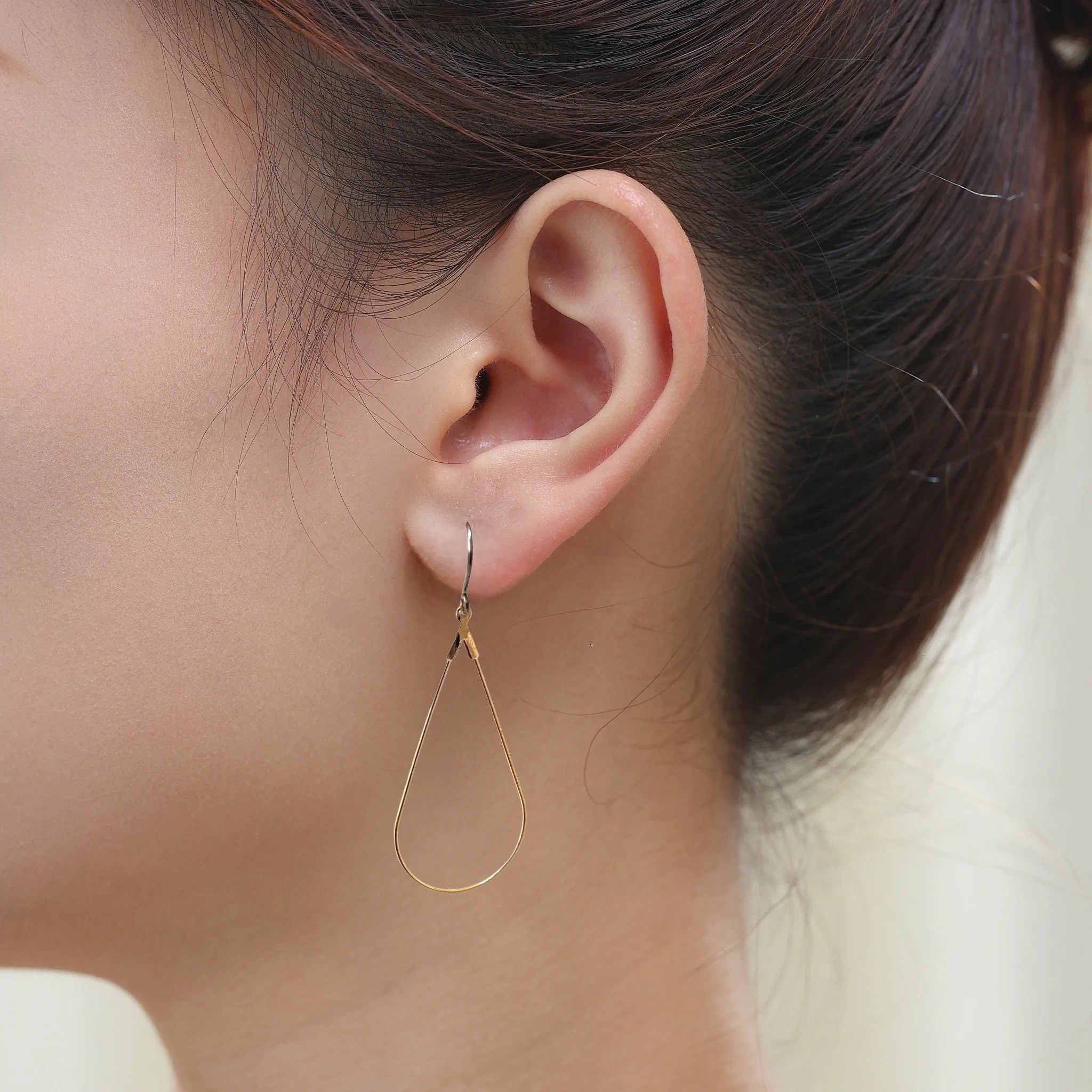 Tear drop hoop earrings