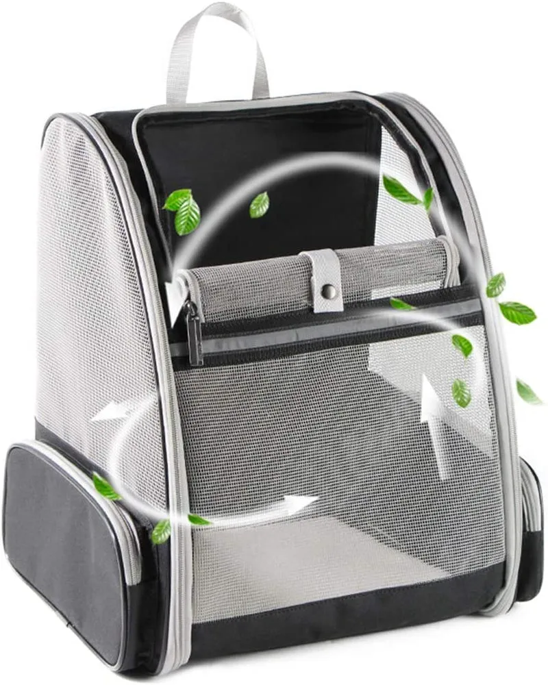 Texsens Innovative Traveler Bubble Backpack Pet Carriers for Cats and Dogs (Black)