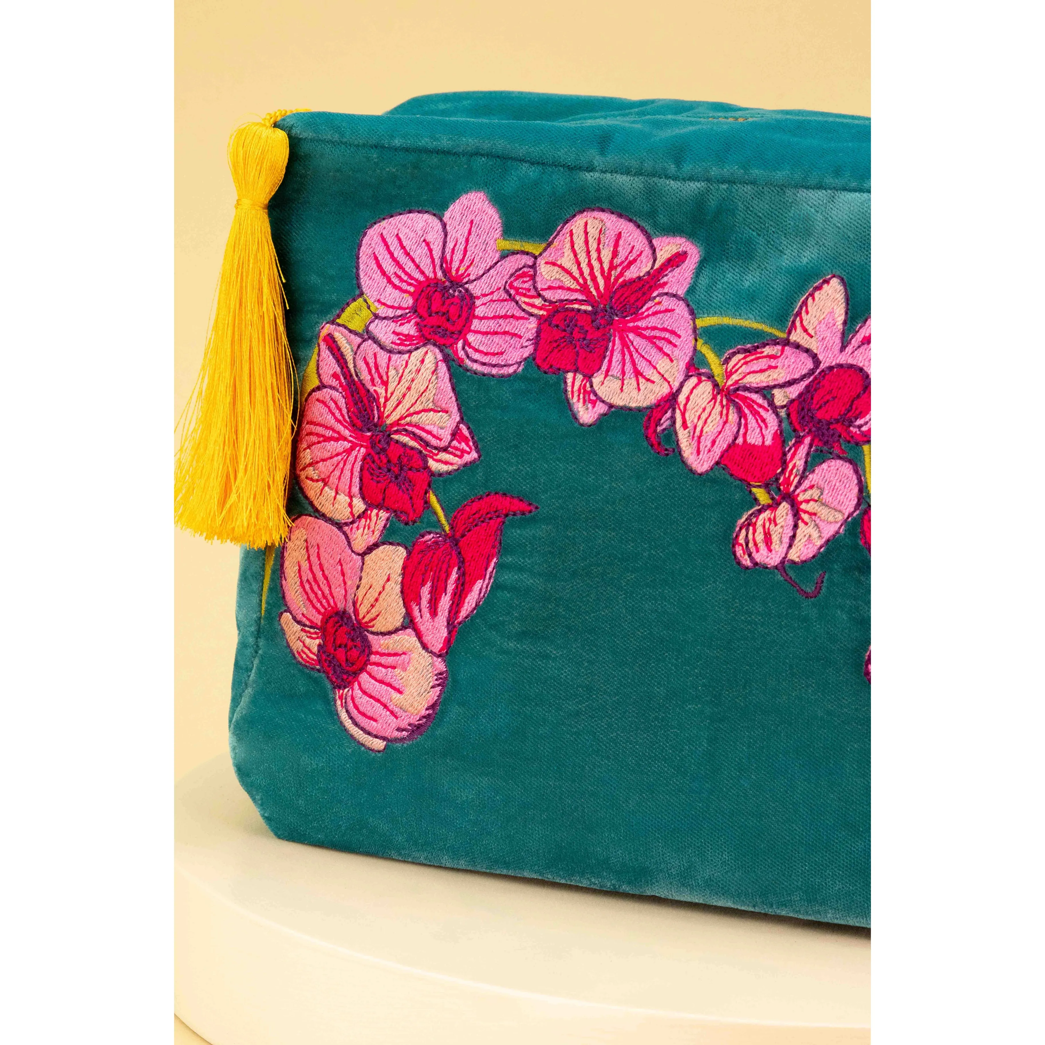 The Perfect Bloom Orchid Velvet Makeup Bag