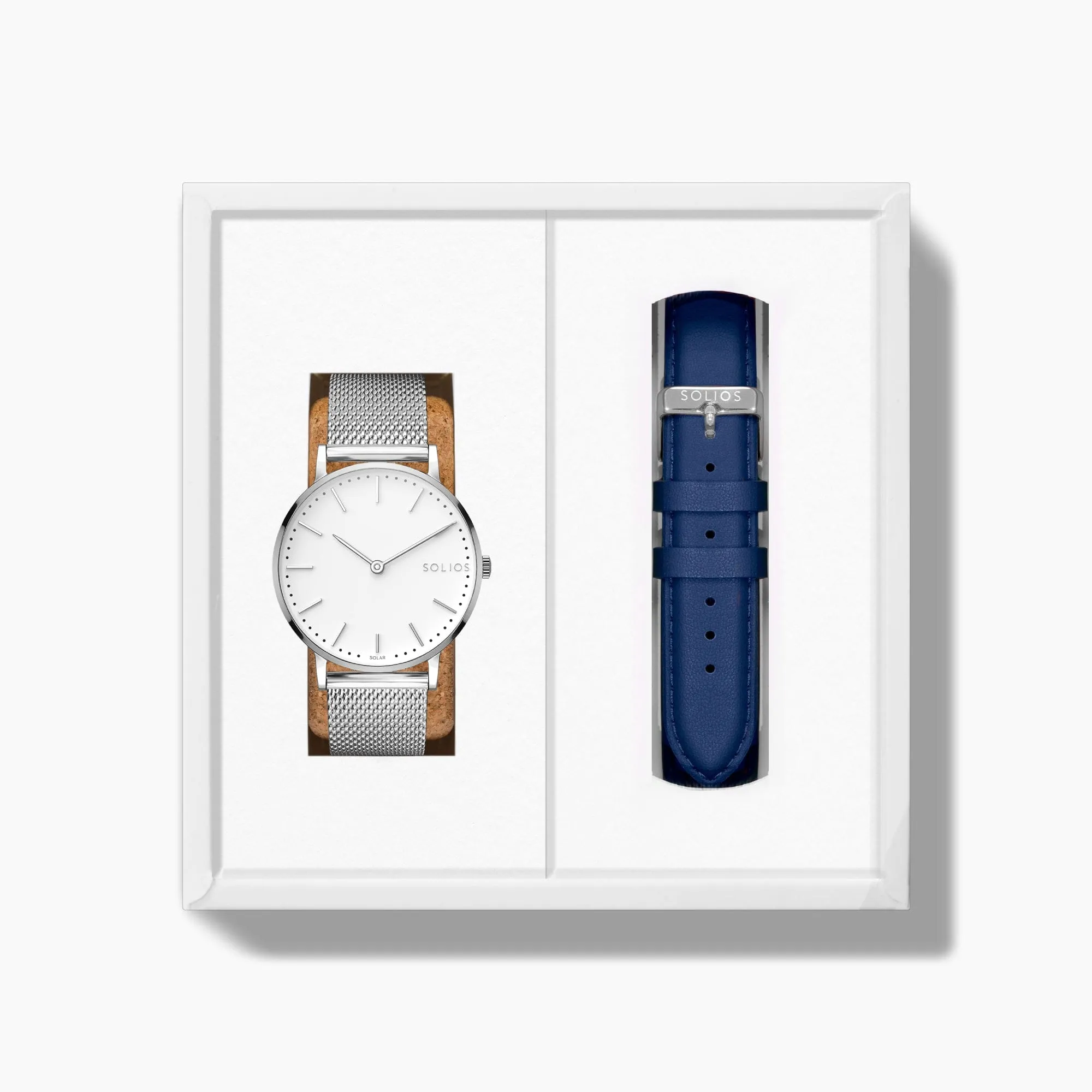 The Solar Classic Bundle | White Dial - Silver Case