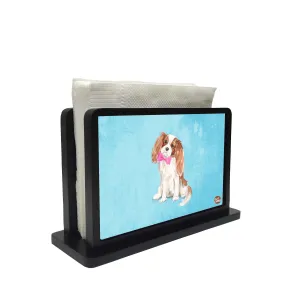 Tissue Holder Paper Napkin Stand - Pink Bow Tie Spaniel