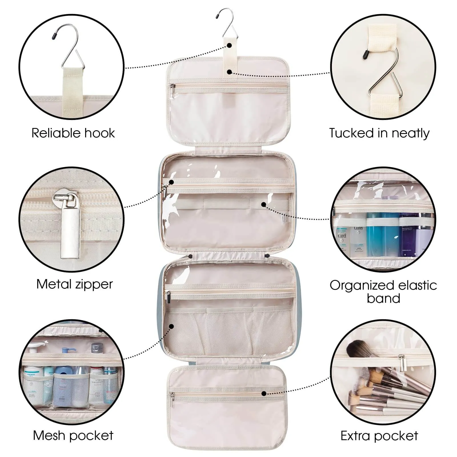 Travel Hanging Toiletry Bag Large/Medium Size