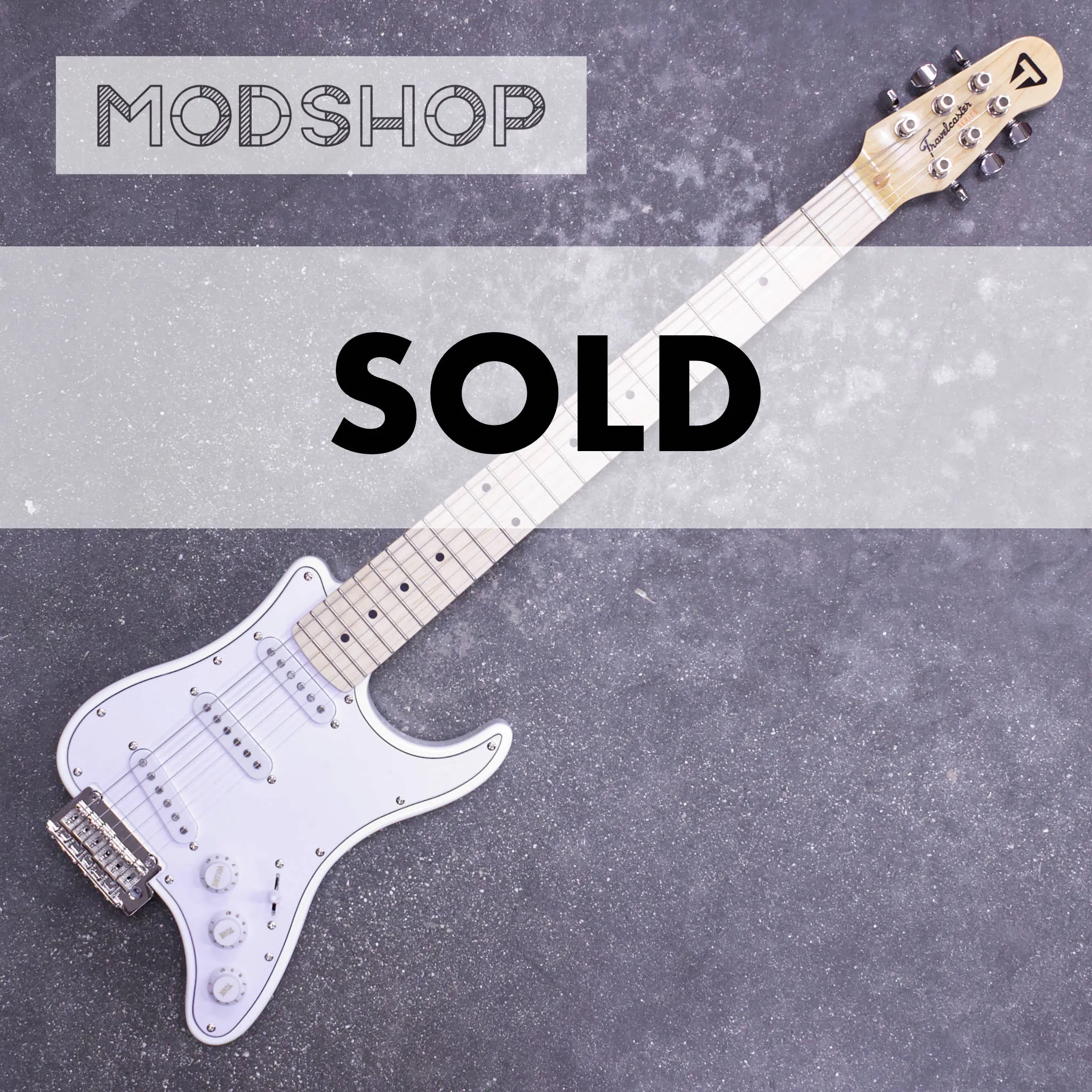 Travelcaster Deluxe Mod Shop (Gloss White/ Maple/ SSS/ Locking Tuners)