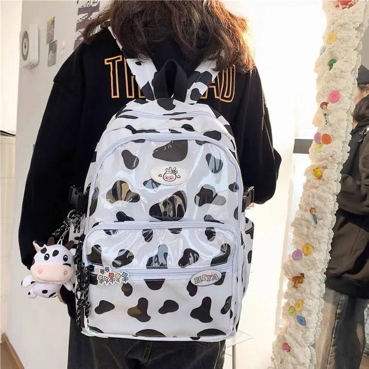 ULZZANG INS CUTE COW PATTERN BACKPACK BY70128