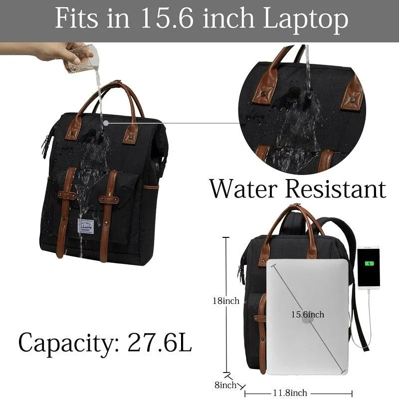 VASCHY Men Backpack Anti Theft 15.6 Inch Laptop Backpack With USB Charger Women Travel Daypacks SchoolBag Teens Leisure Backpack