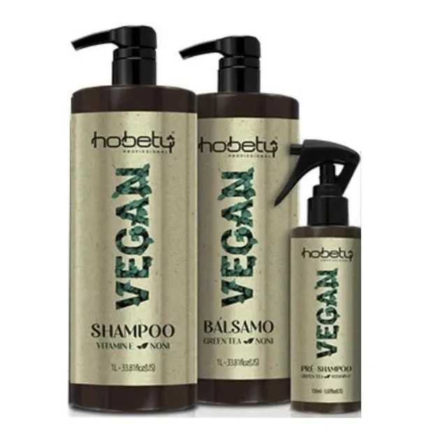 Vegan Damaged Hair Antioxidant Protection Smoothing Treatment Kit 3 Itens - Hobety