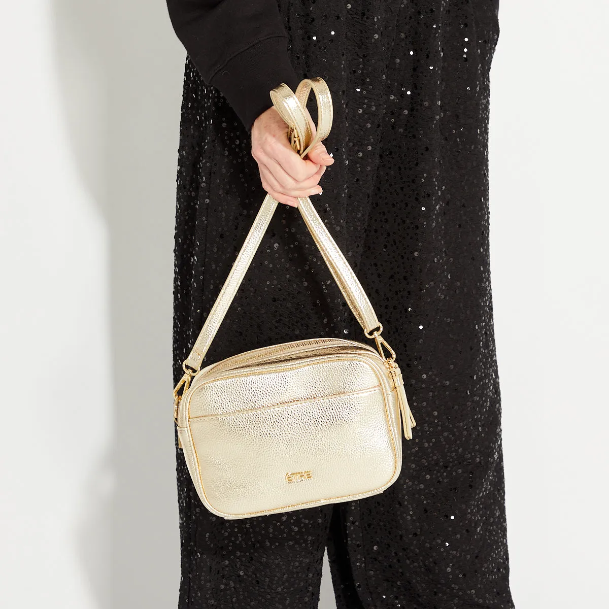 Vegan Metallic Gold Disco Bag