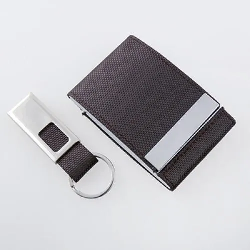 Voyaran Double Side Name Card Holder With Keychain