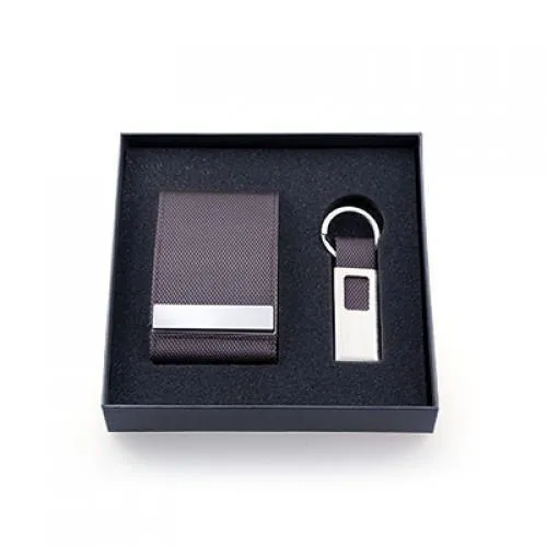 Voyaran Double Side Name Card Holder With Keychain