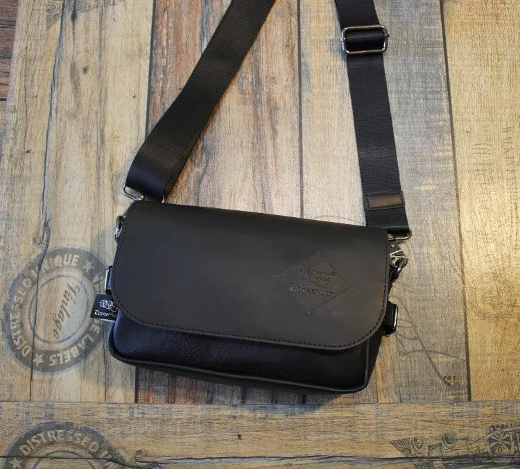 Vvsha  Christmas Gift Black PU Leather Messenger Bag