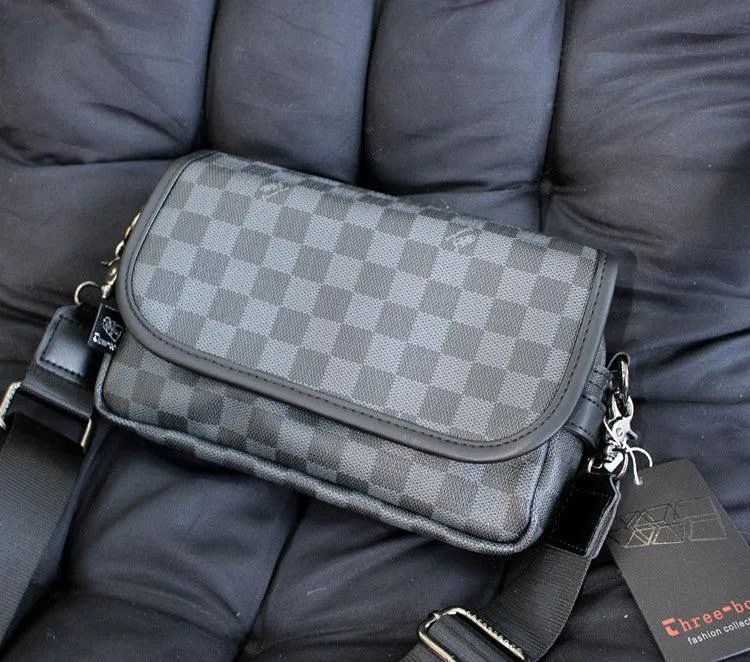 Vvsha  Christmas Gift Small Checkered Messenger Bag