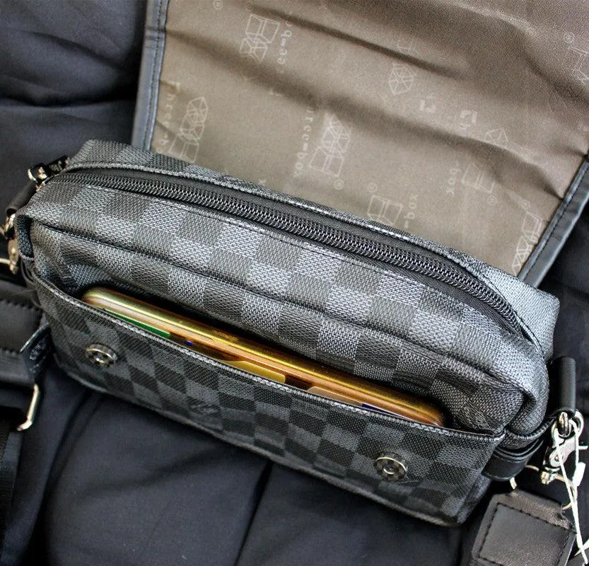 Vvsha  Christmas Gift Small Checkered Messenger Bag