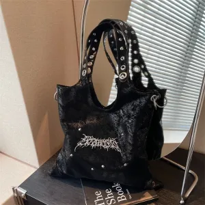 Women's Gothic Velvet Bag Black