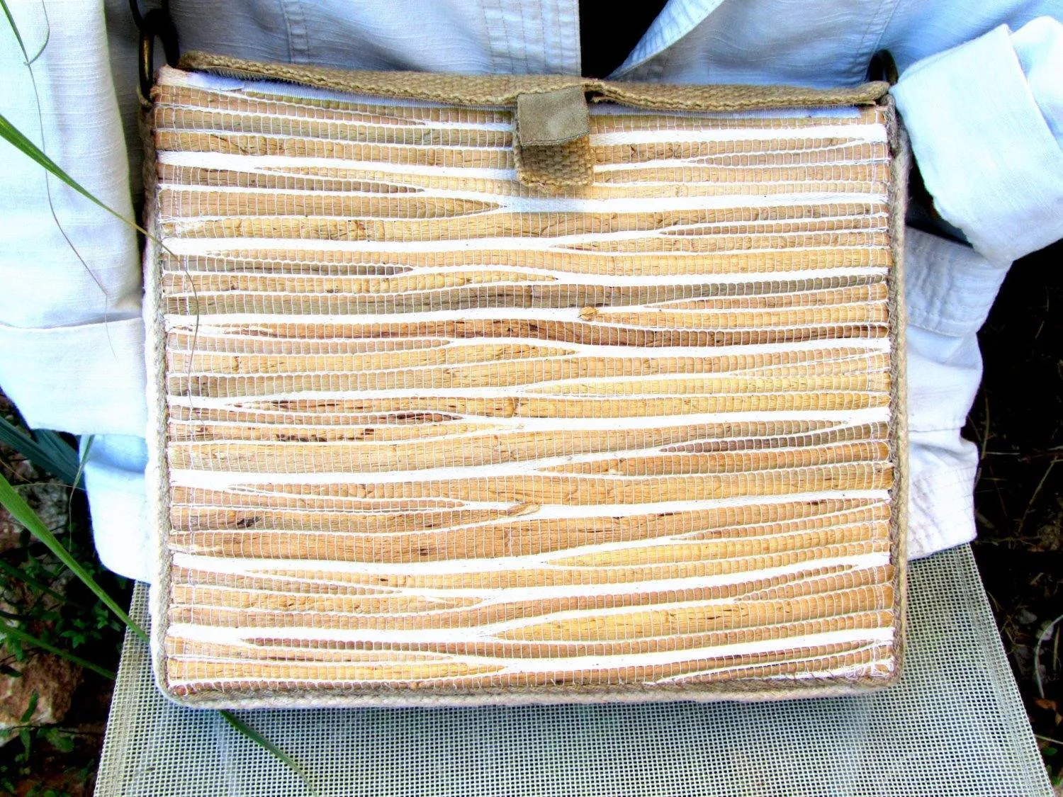 Women's summer folder bag made of natural materials handmade