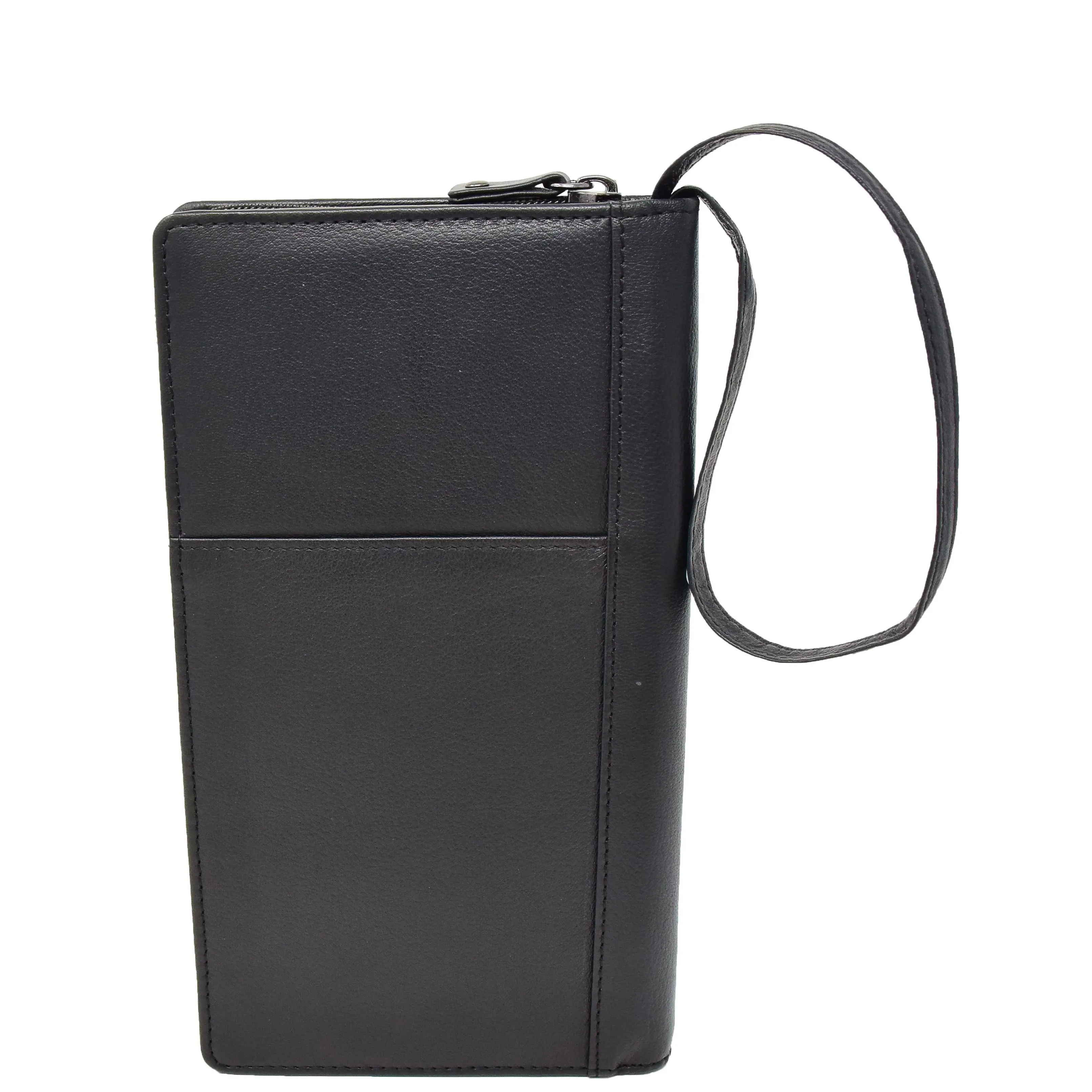 Zip Around Documents Leather Wallet Perth Black